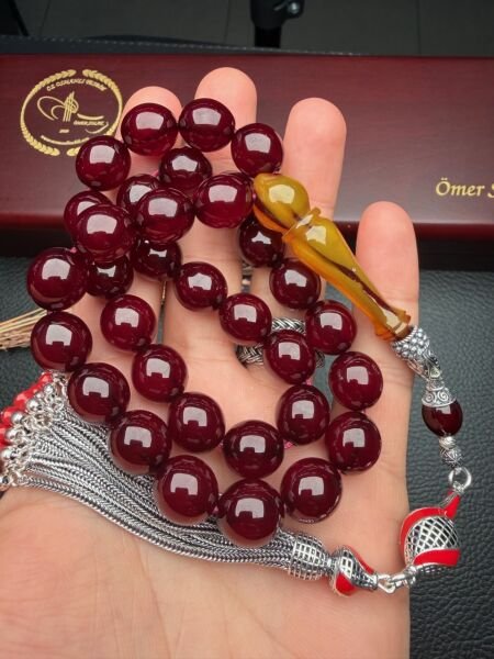 Beyzi Model  Osmanlı Benzetme Sıkma Kehribar Tesbih