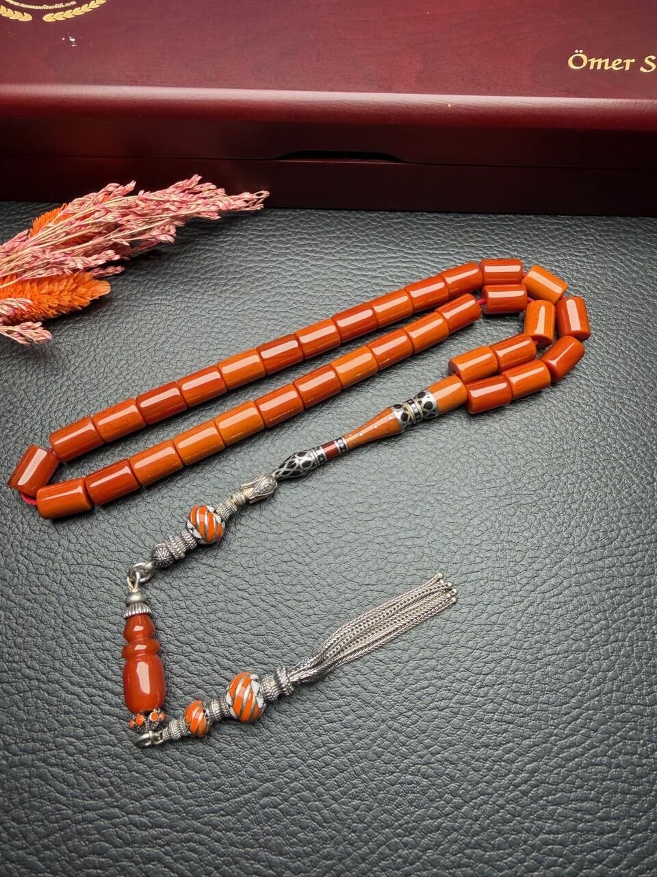 Kesme Model Çubuk Sıkma Kehribar Tesbih