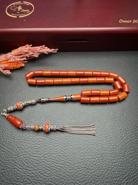 Kesme Model Çubuk Sıkma Kehribar Tesbih