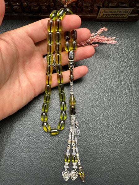 Kapsül Model Gümüş Dizayn Ateşi Sıkma Kehribar Tesbih