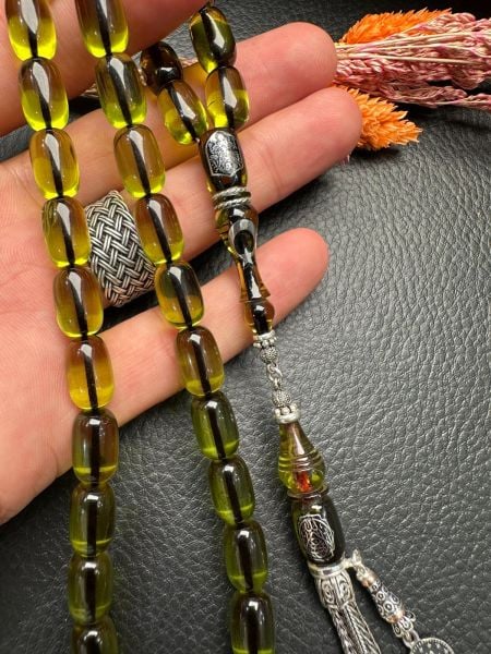 Kapsül Model Gümüş Dizayn Ateşi Sıkma Kehribar Tesbih