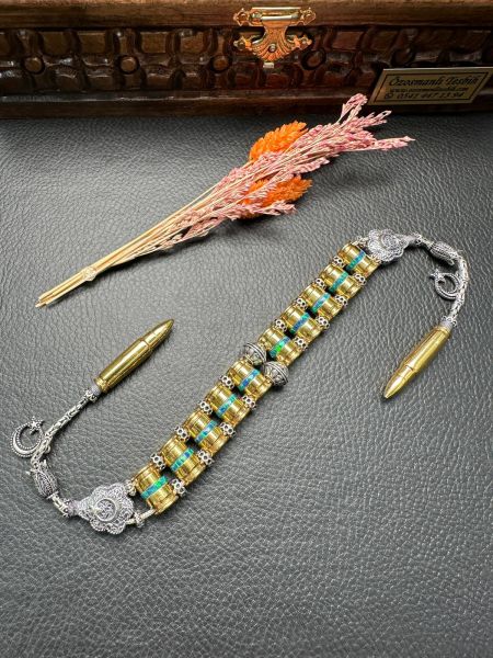 Mermi Model Opal Dizayn Gümüş Zaza Tesbih