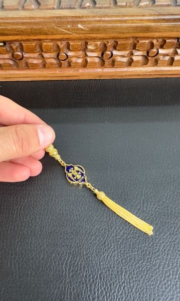 Çift Başlı Kartal Model Altın Yaldızlı Gümüş Püskül