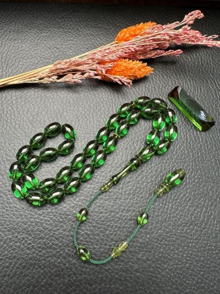 Badem Model 3 Renk Eski Alman Oyun Zarı  Kehribar Tesbih