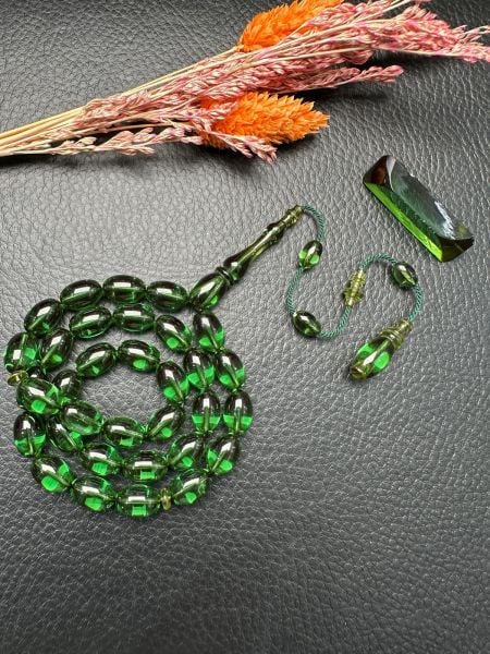 Badem Model 3 Renk Eski Alman Oyun Zarı  Kehribar Tesbih