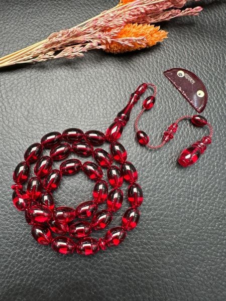 Badem Model 3 Renk Eski Alman Oyun Zarı  Kehribar Tesbih