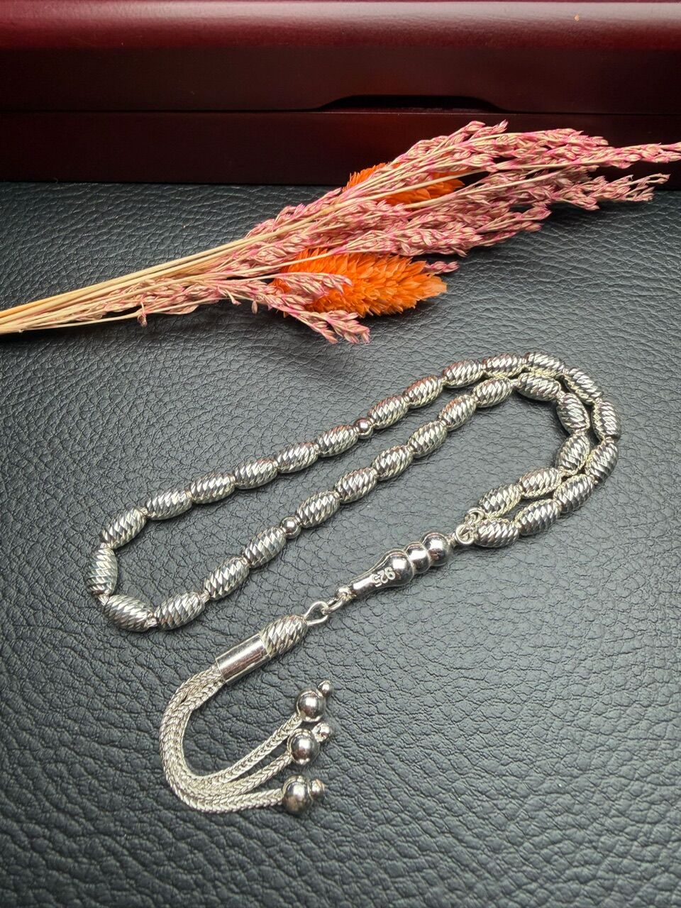 Beyzi Model Kalem İşçilikli Gümüş Tesbih