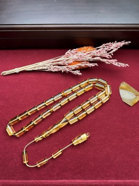 Kapsül Model Damla Kehribar Tesbih