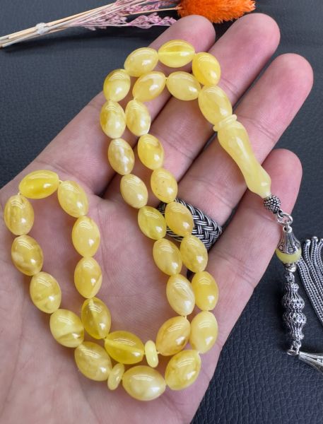 Beyzi Model Damla Kehribar Tesbih