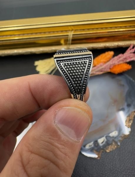 Swarowski Taşı Özel Tasarım Erkek Yüzük