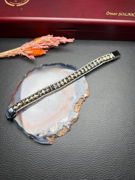 Dalmaçyalı Jasper Doğal Taş Bileklik Hematit Dizayn