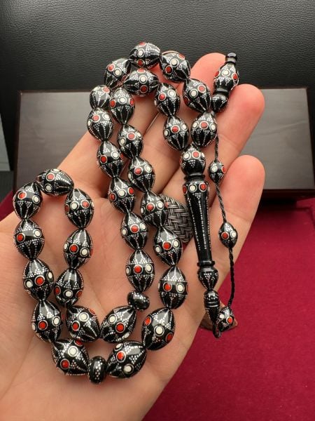 Beyzi Model Gümüş İşlemeli Kuka Tesbih