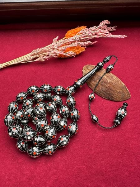 Beyzi Model Gümüş İşlemeli Kuka Tesbih