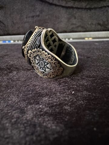 Özel Tasarım Oltu Taşı 925 Ayar Gümüş Erkek Yüzük