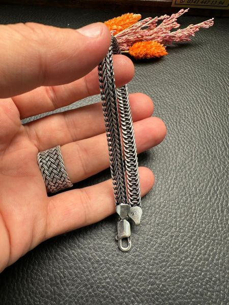 Özel Tasarım Erkek Gümüş Bileklik