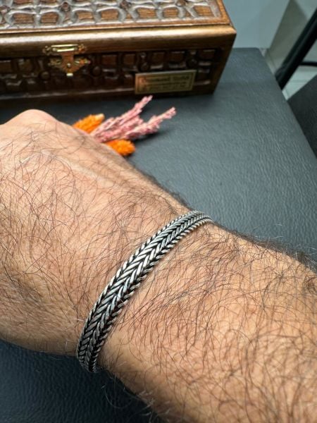 Özel Tasarım Erkek Gümüş Bileklik