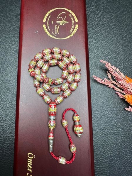 Kapsül Model Gravür İşleme Porselen Mineli Gümüş Tesbih