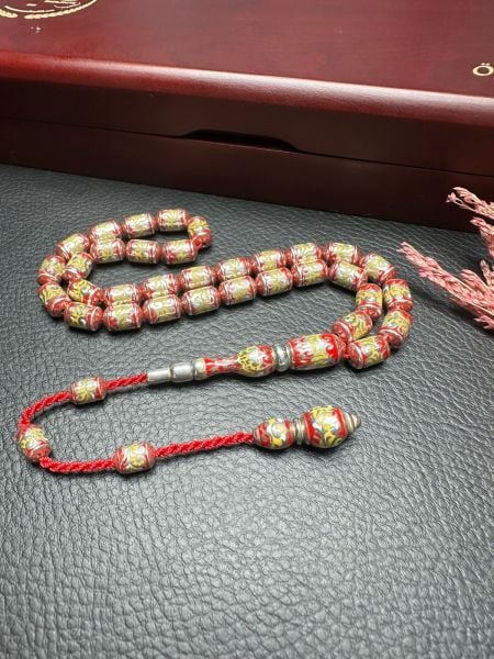 Kapsül Model Gravür İşleme Porselen Mineli Gümüş Tesbih