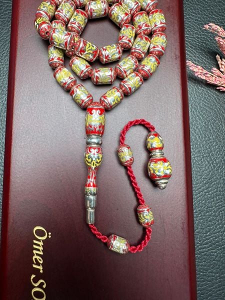 Kapsül Model Gravür İşleme Porselen Mineli Gümüş Tesbih