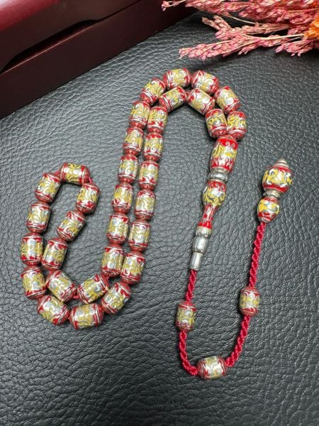 Kapsül Model Gravür İşleme Porselen Mineli Gümüş Tesbih