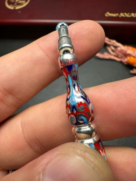 Kapsül Model Gravür İşleme Porselen Mineli Gümüş Tesbih