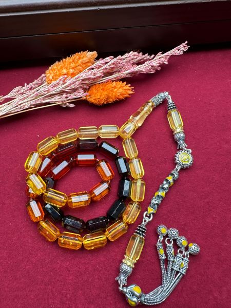 Kapsül Model Damla Kehribar Tesbih