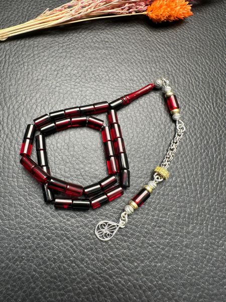 Kesme Model Ateş Kehribar Tesbih