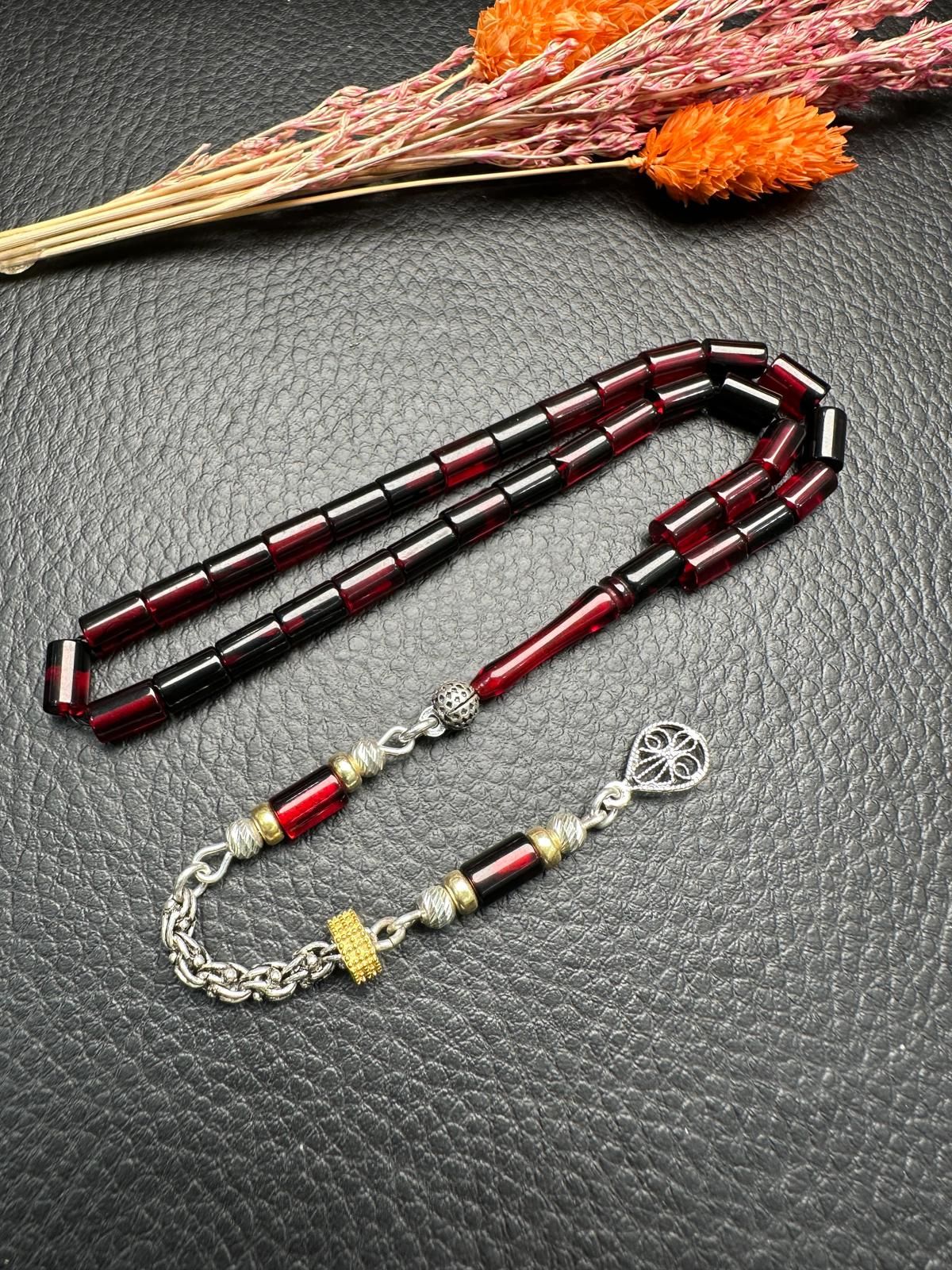 Kesme Model Ateş Kehribar Tesbih