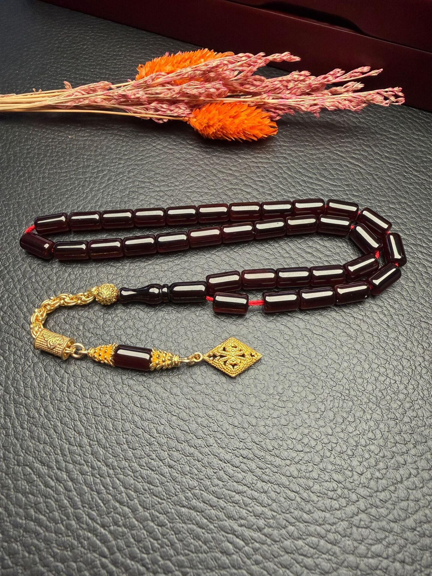 Kesme Model Ateş Kehribar Tesbih