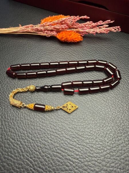 Kesme Model Ateş Kehribar Tesbih