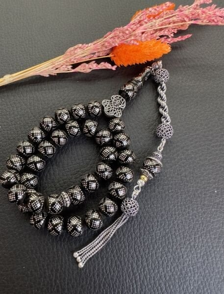 Küre Model Gümüş İşleme Gürcistan Taşı Tesbih