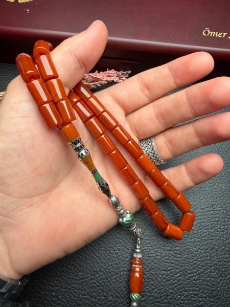 Kesme Model Çubuk Sıkma Kehribar Tesbih