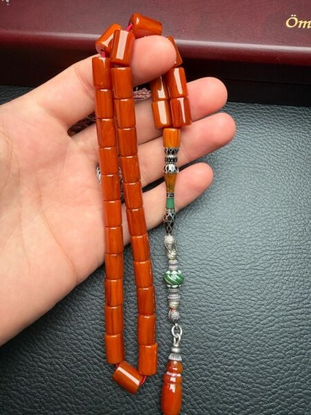 Kesme Model Çubuk Sıkma Kehribar Tesbih