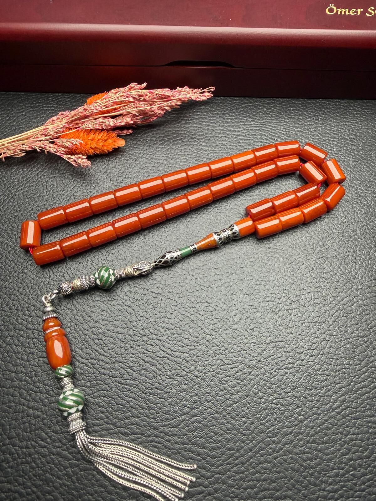 Kesme Model Çubuk Sıkma Kehribar Tesbih