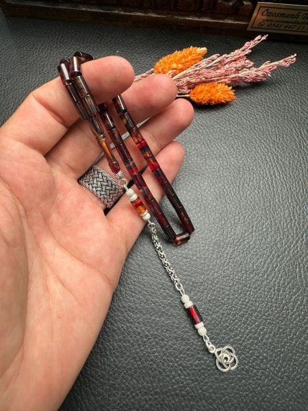 Kesme Model Ateş Kehribar Tesbih