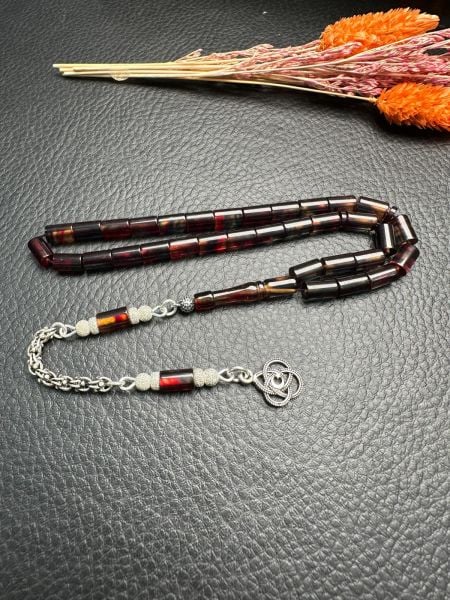 Kesme Model Ateş Kehribar Tesbih