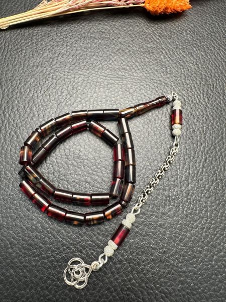 Kesme Model Ateş Kehribar Tesbih