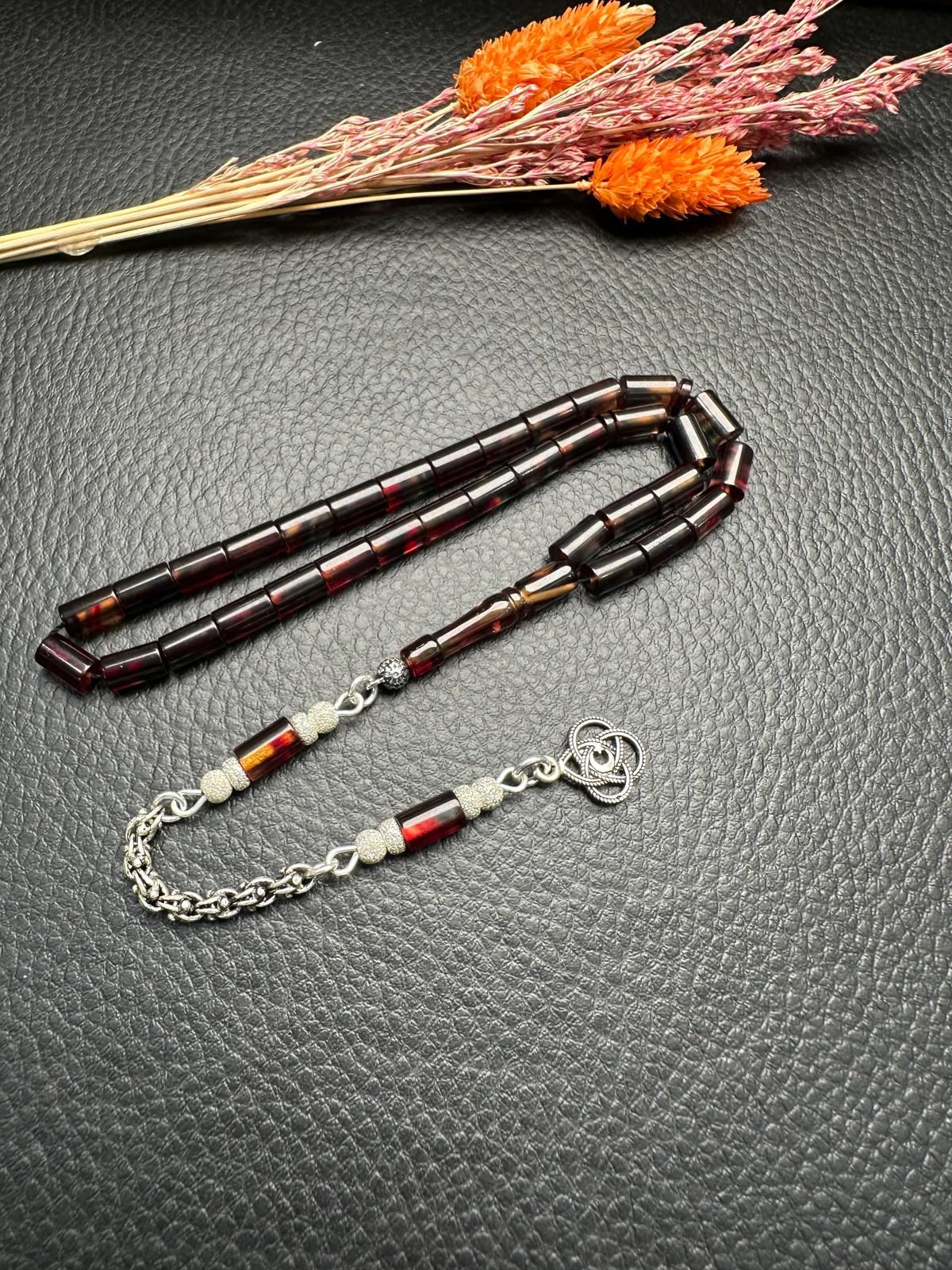 Kesme Model Ateş Kehribar Tesbih