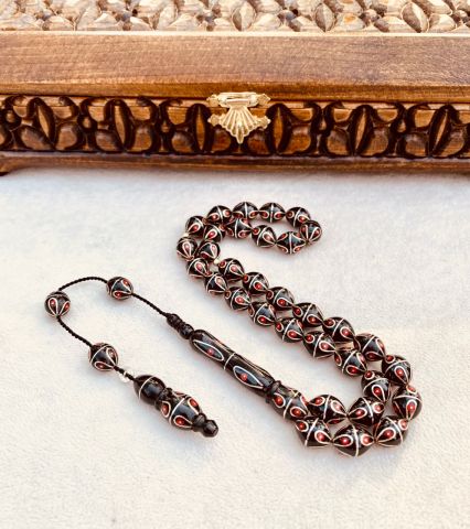 Tombul Beyzi Model Mercan  İşlemeli Erzurum Oltu Tesbih