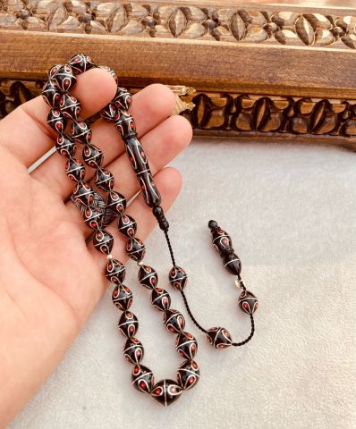 Tombul Beyzi Model Mercan  İşlemeli Erzurum Oltu Tesbih