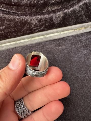Zirkon Taşı Faseta Kesim Özel Tasarım 925 Ayar Gümüş Erkek Yüzük