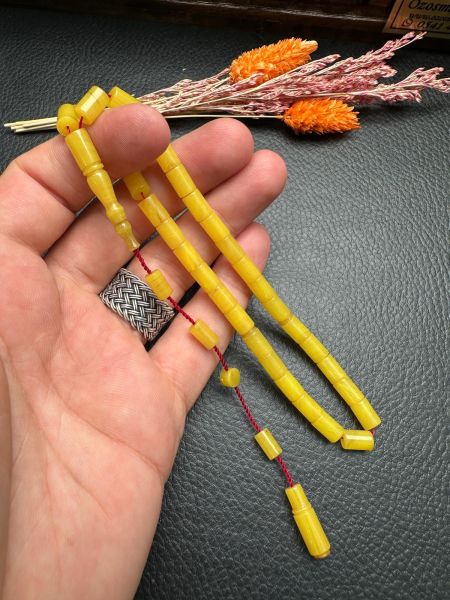 Kesme Model Ateş Kehribar Tesbih