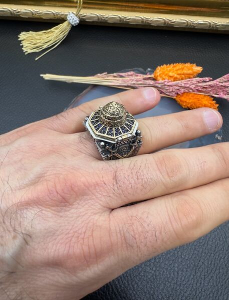 Özel Tasarım Kalem İşçilikli Gümüş Erkek Yüzük