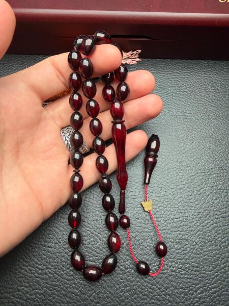 Badem Model Sıkma Kehribar Tesbih