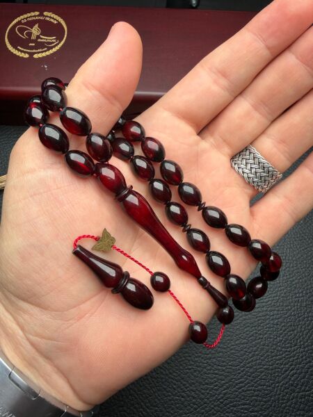 Badem Model Sıkma Kehribar Tesbih