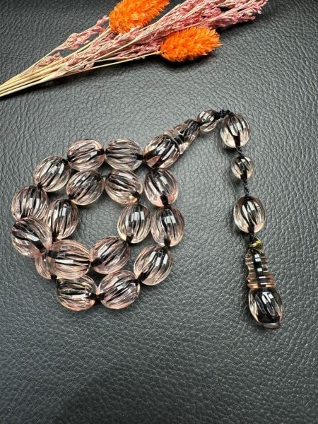 Badem Kesim Maskot(EFE) Model Kalem İşçilik Ateş Kehribar Tesbih