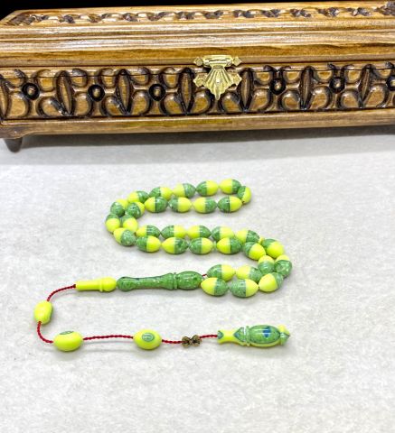 Beyzi Model Açık Ve Koyu Yeşil Renk Arizona Firuze Tesbih