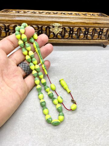 Beyzi Model Açık Ve Koyu Yeşil Renk Arizona Firuze Tesbih