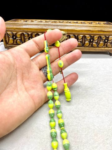 Beyzi Model Açık Ve Koyu Yeşil Renk Arizona Firuze Tesbih