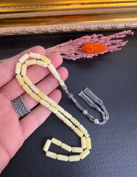 Kapsül Model Damla Kehribar Tesbih